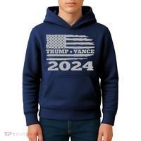 Trump Vance 2024 Gray Style Kids Hoodie thumb 4