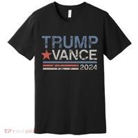 Trump Vance 2024 Retro Featuring Trump And Jd Vance Premium T-Shirt thumb 0