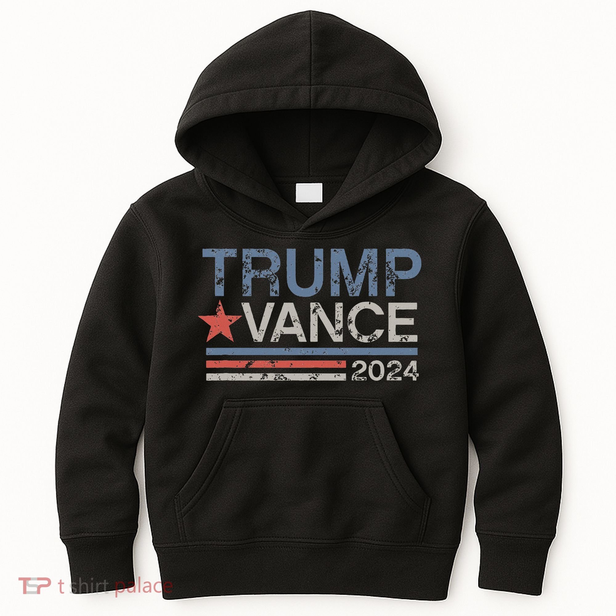 Trump Vance 2024 Retro Featuring Trump And Jd Vance Kids Hoodie