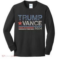 Trump Vance 2024 Retro Featuring Trump And Jd Vance Kids Long Sleeve Shirt thumb 0