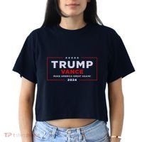 Trump Vance 2024 Brick Texture Women's Crop Top Tee thumb 2