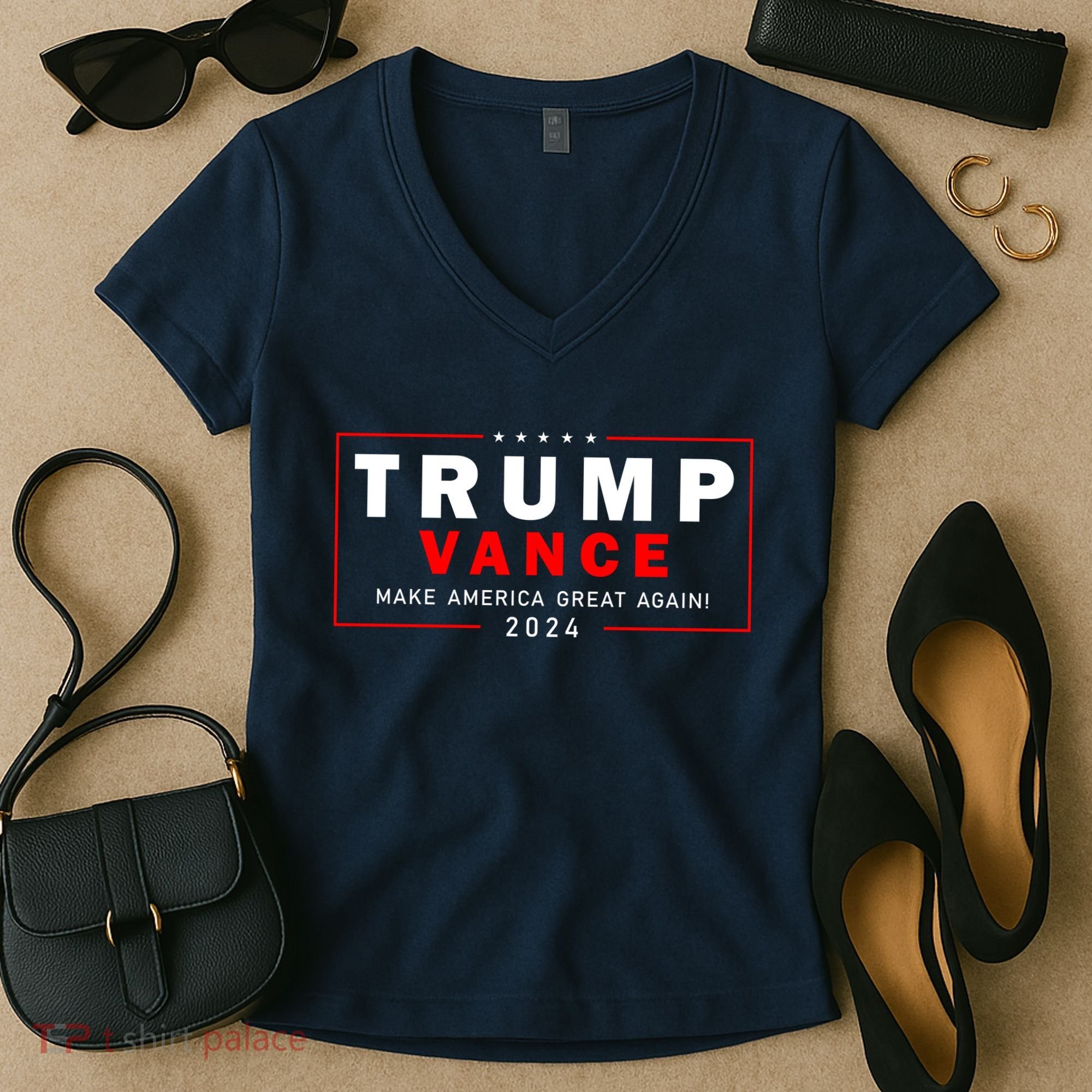 Trump Vance 2024 Make America Great Again Maga President Women's V-Neck T-Shirt