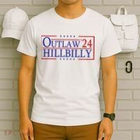 Trump Vance 24 Outlaw Hillbilly Us Flag Vintage T-Shirt thumb 6