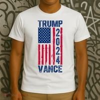 Trump Vance 2024 Election American Flag T-Shirt thumb 3