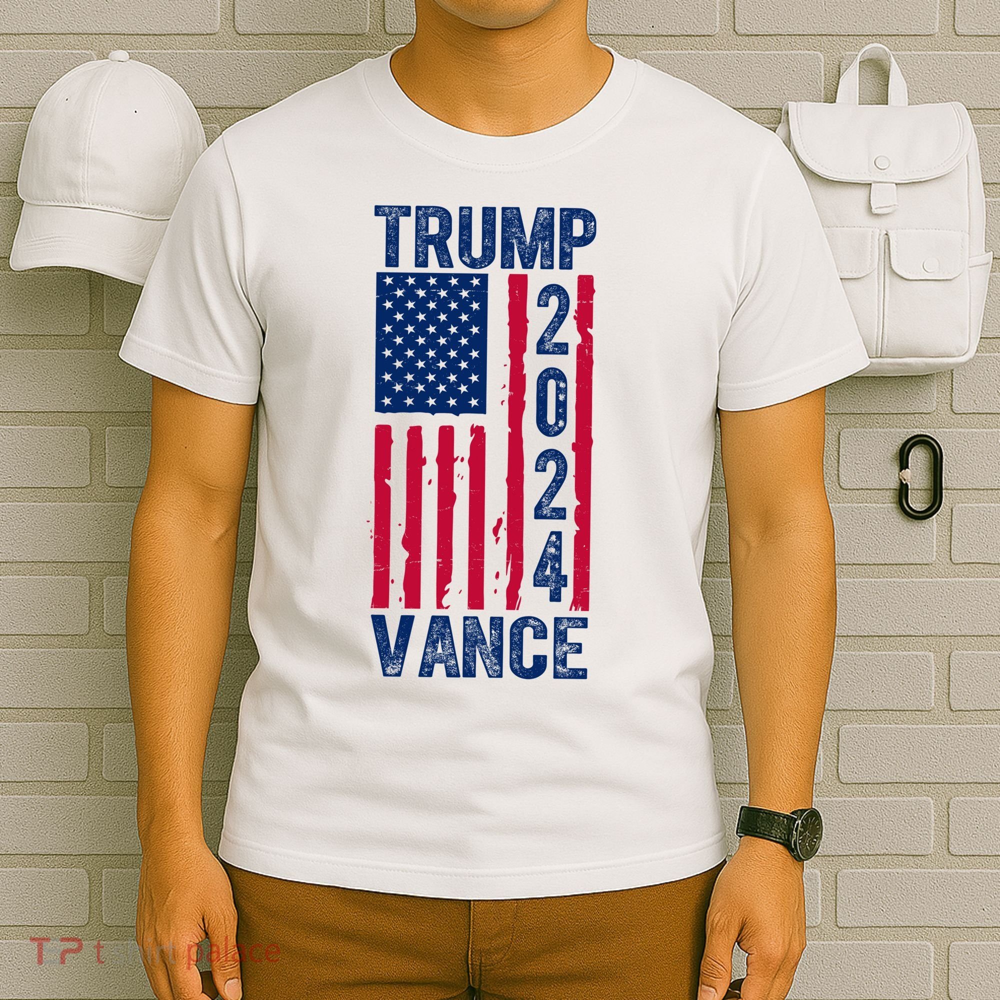 Trump Vance 2024 Election American Flag T-Shirt