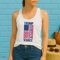Trump Vance 2024 Election American Flag Women's Tank Top thumb 2