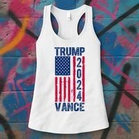 Trump Vance 2024 Election American Flag Women's Tank Top thumb 3