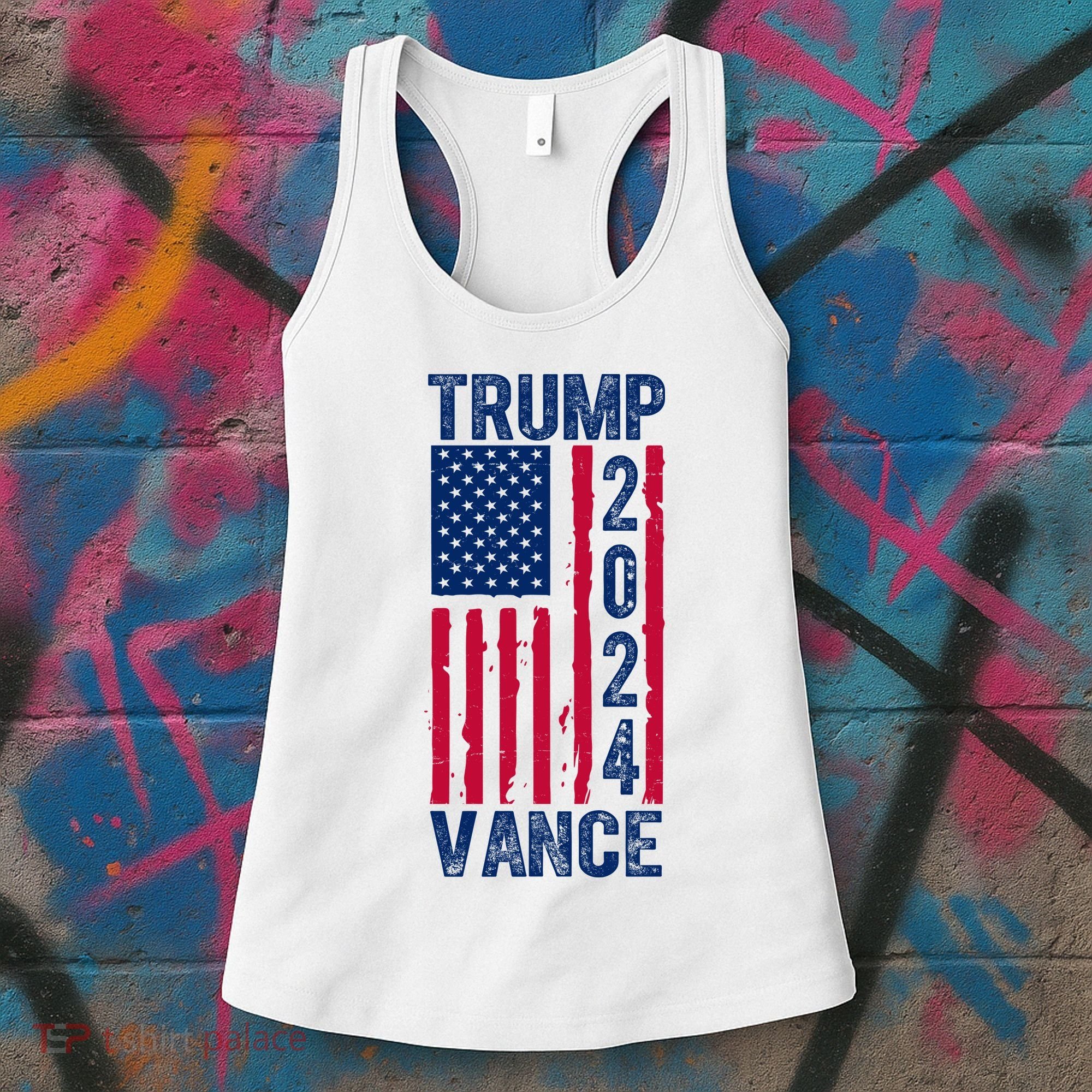 Trump Vance 2024 Election American Flag Women's Tank Top