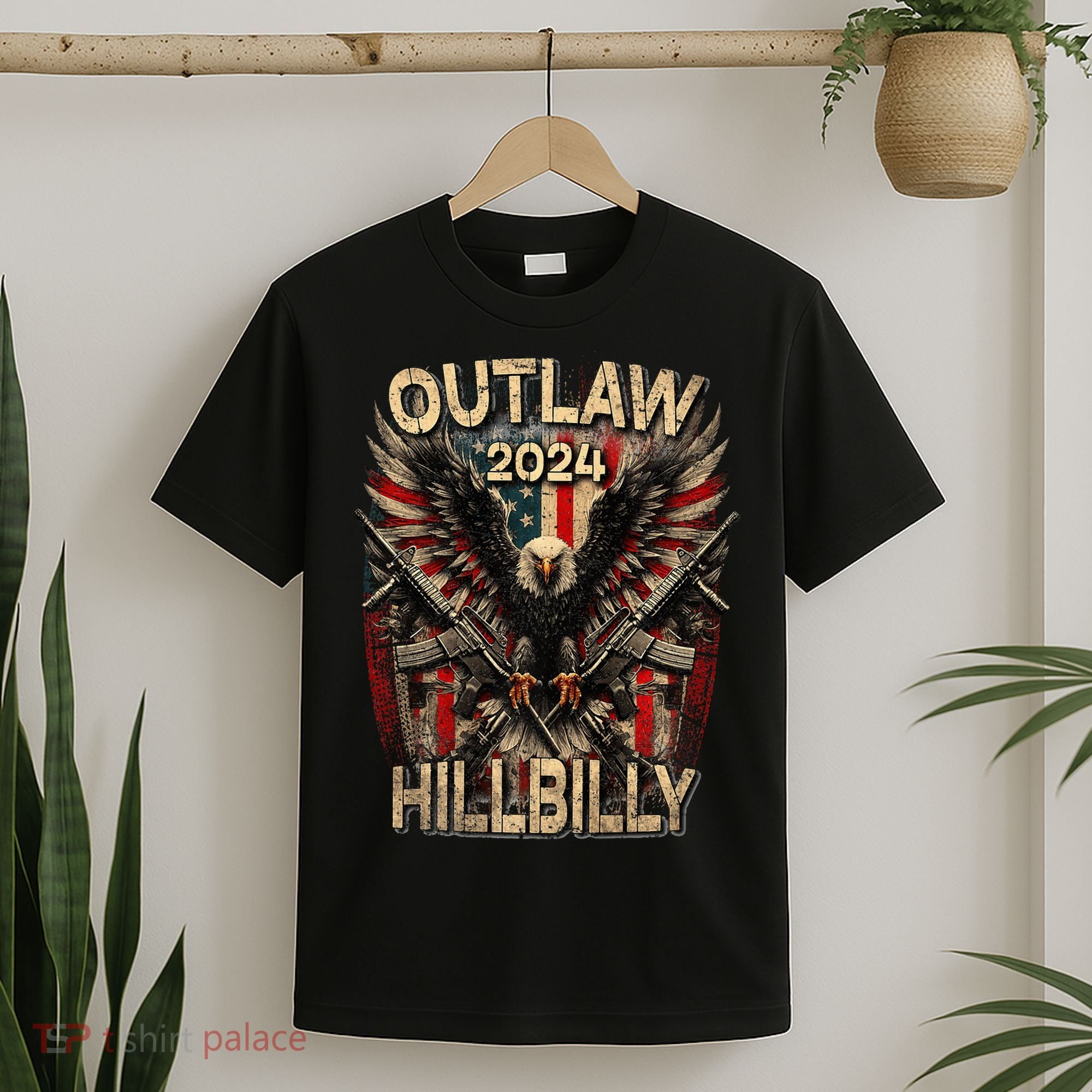 Trump Vance 24 Outlaw Hillbilly Us Flag Vintage Premium T-Shirt