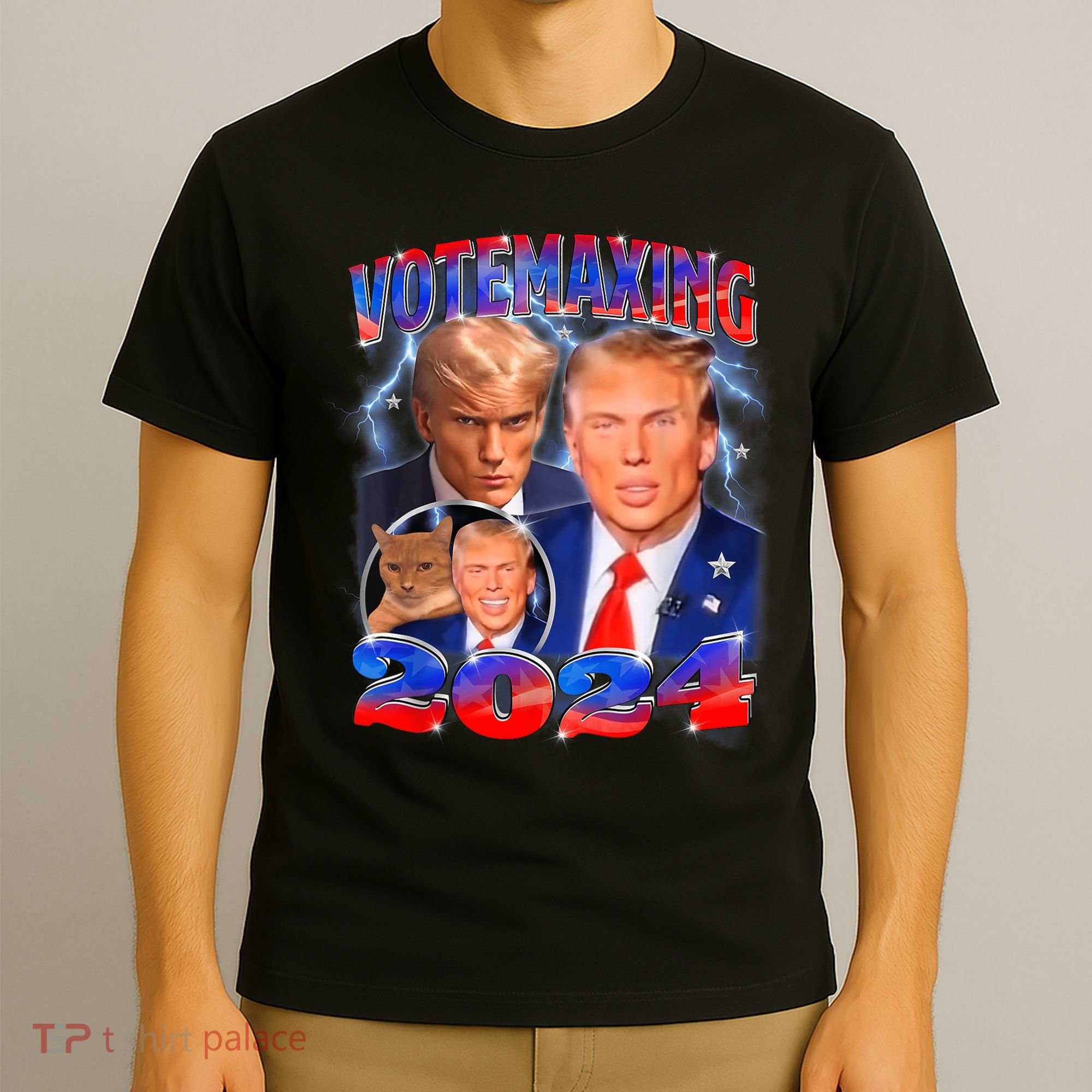 Trump Votemaxing 2024 Looksmaxxing Funny Mewing Meme T-Shirt