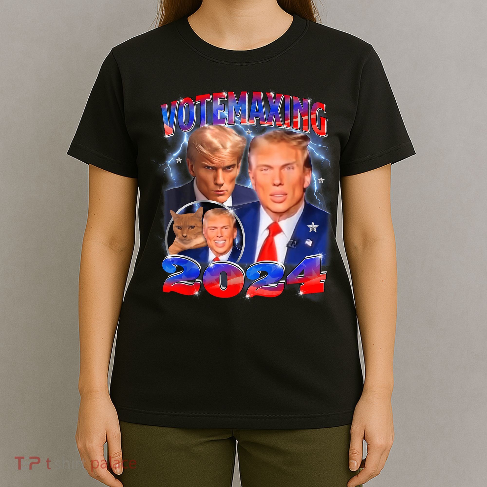 Trump Votemaxing 2024 Looksmaxxing Funny Mewing Meme T-Shirt