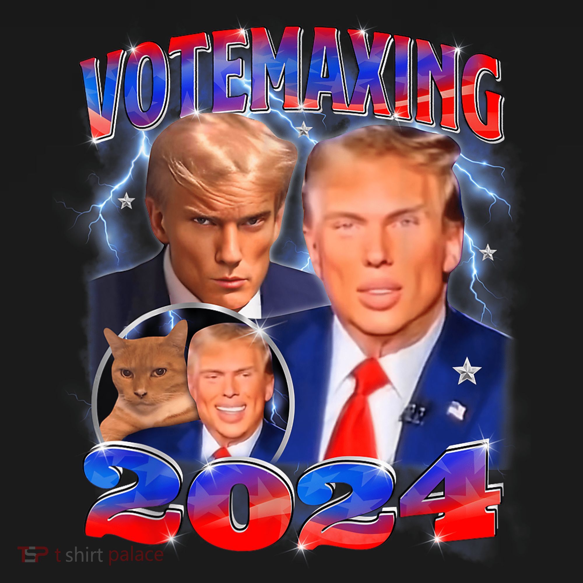 Trump Votemaxing 2024 Looksmaxxing Funny Mewing Meme T-Shirt