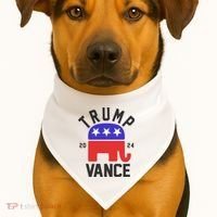 Trump Vance 2024 Republican Election USA-Made Doggie Bandana thumb 1