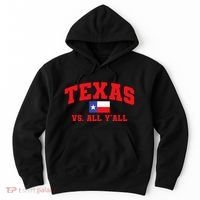 Texas Vs. All Y'All Texas Pride Home State Texas Shape Hoodie thumb 0
