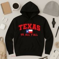 Texas Vs. All Y'All Texas Pride Home State Texas Shape Hoodie thumb 3