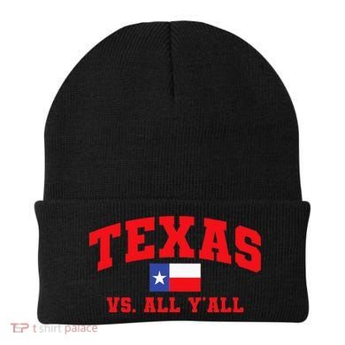 Texas Vs. All Y'All Texas Pride Home State Texas Shape Beanie