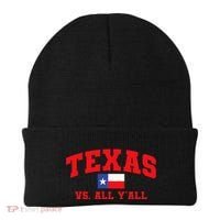 Texas Vs. All Y'All Texas Pride Home State Texas Shape Beanie thumb 0