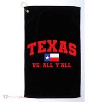 Texas Vs. All Y'All Texas Pride Home State Texas Shape Golf Towel thumb 0