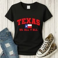 Texas Vs. All Y'All Texas Pride Home State Texas Shape Women's T-Shirt thumb 3