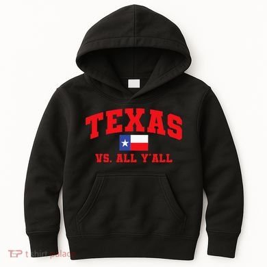Texas Vs. All Y'All Texas Pride Home State Texas Shape Kids Hoodie