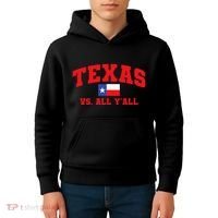 Texas Vs. All Y'All Texas Pride Home State Texas Shape Kids Hoodie thumb 4