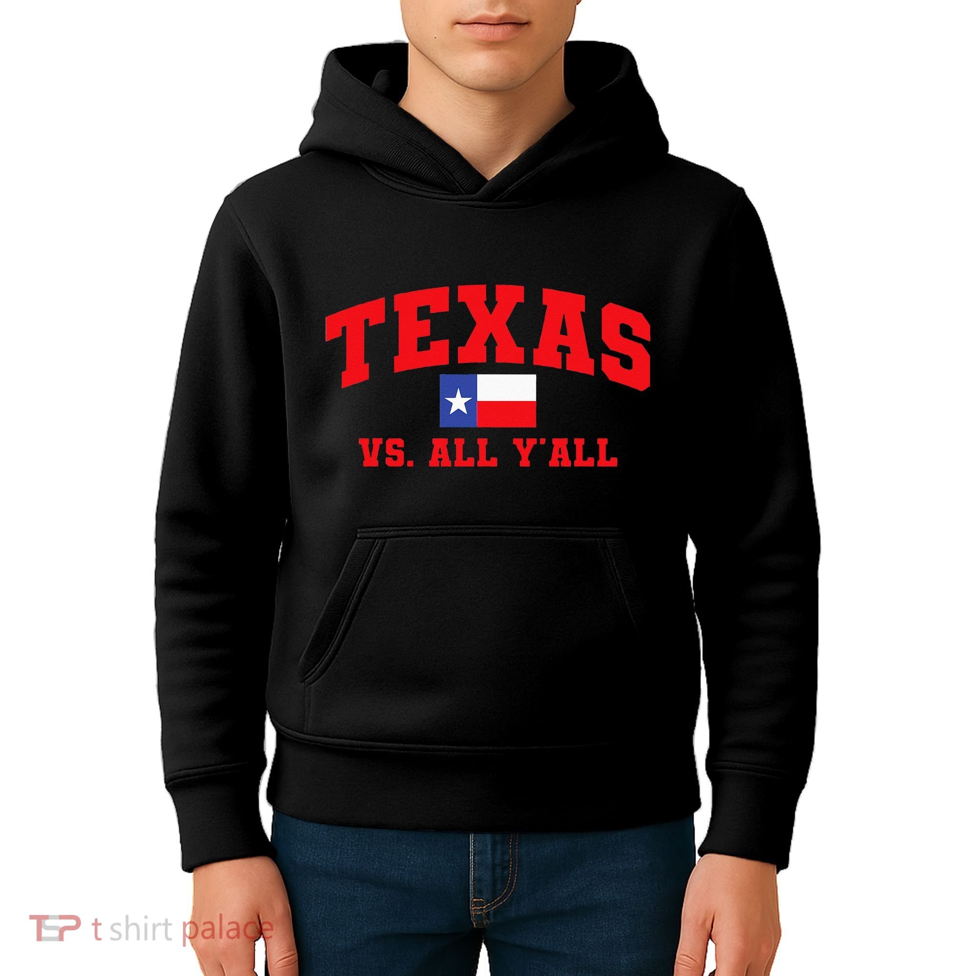 Texas Vs. All Y'All Texas Pride Home State Texas Shape Kids Hoodie
