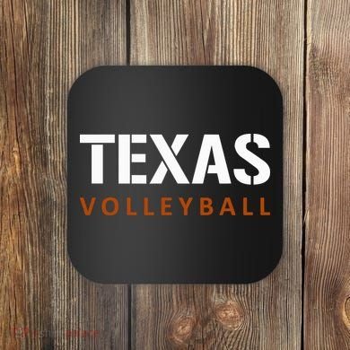 Texas Volleyball Block Style Coaster