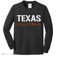 Texas Volleyball Block Style Kids Long Sleeve Shirt thumb 0