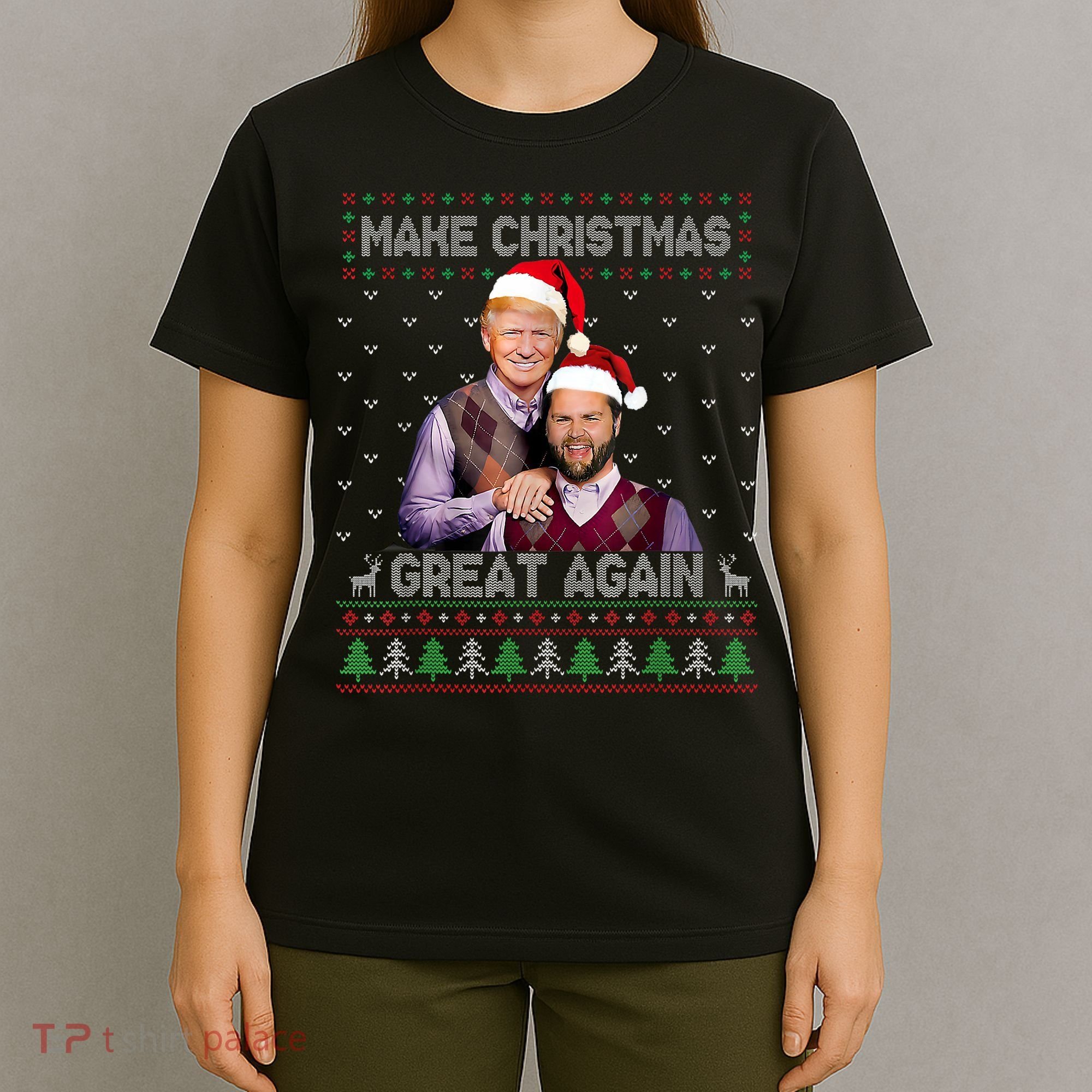 Trump Vance Brothers Make Christmas Great Again Santa T-Shirt