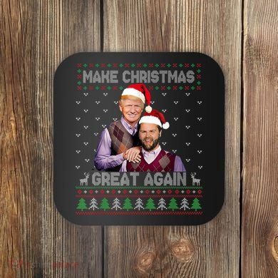 Trump Vance Brothers Make Christmas Great Again Santa Coaster