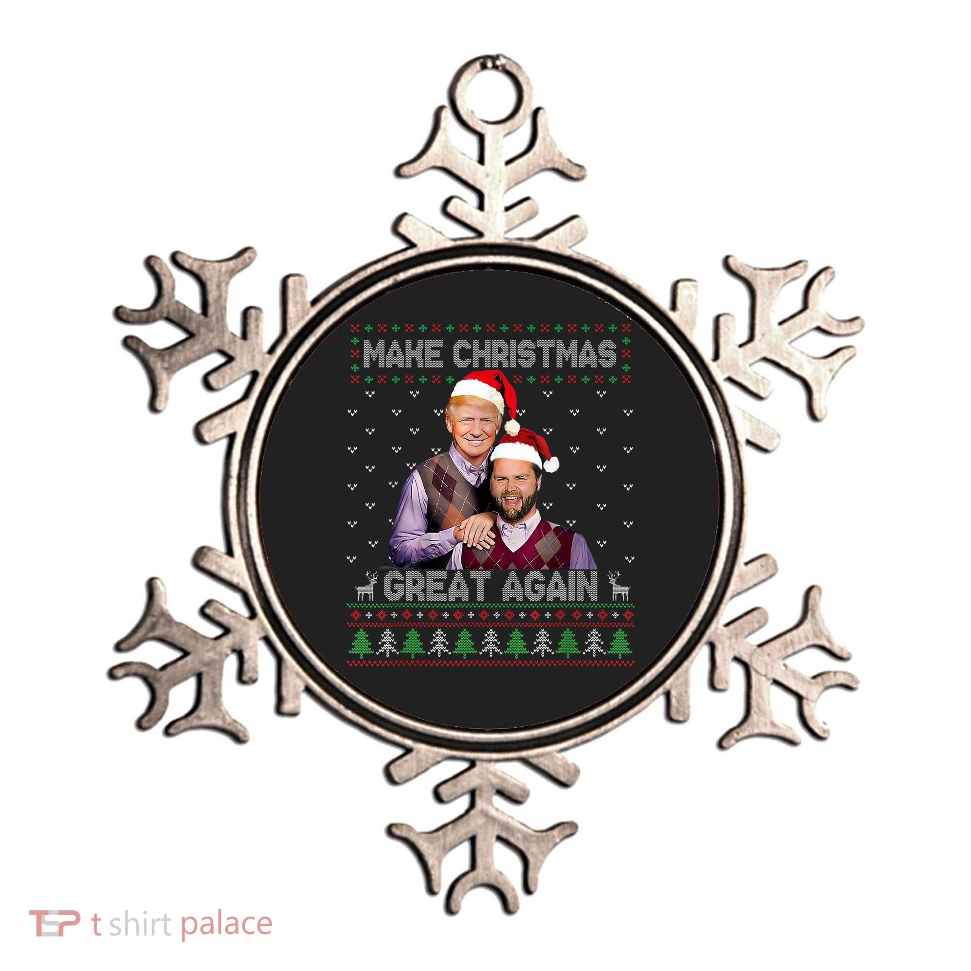 Trump Vance Brothers Make Christmas Great Again Santa Ornament