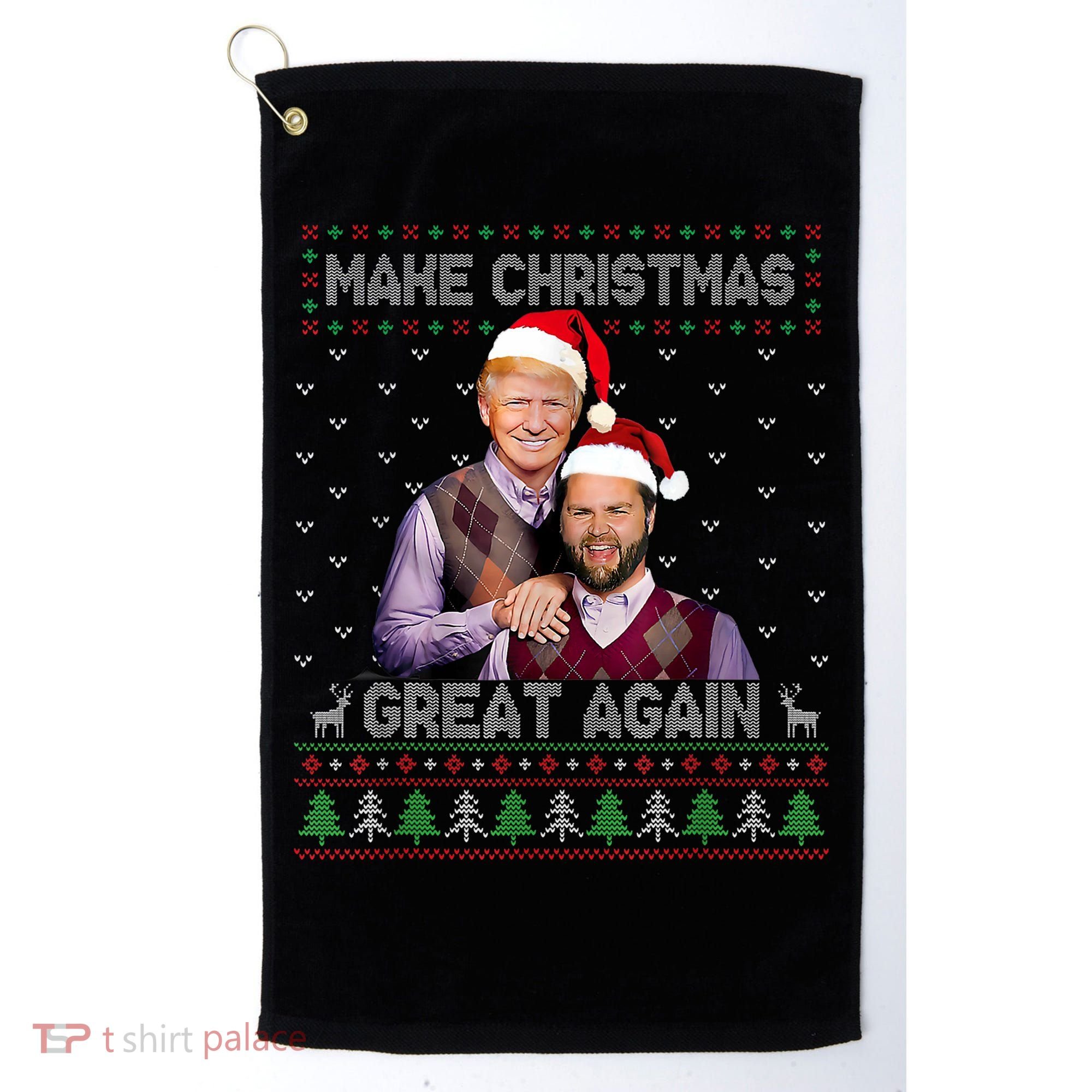Trump Vance Brothers Make Christmas Great Again Santa Golf Towel