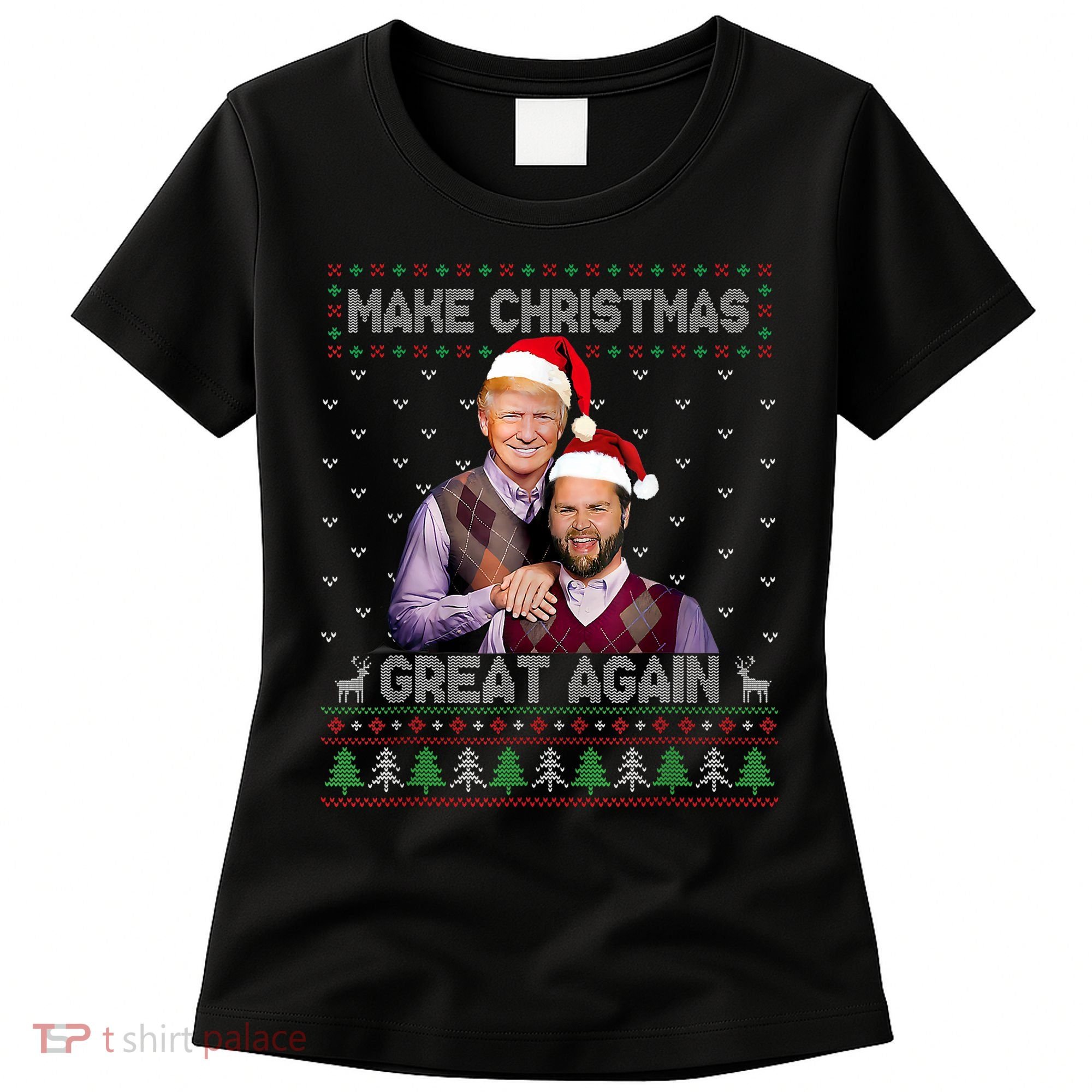 Trump Vance Brothers Make Christmas Great Again Santa Women's T-Shirt