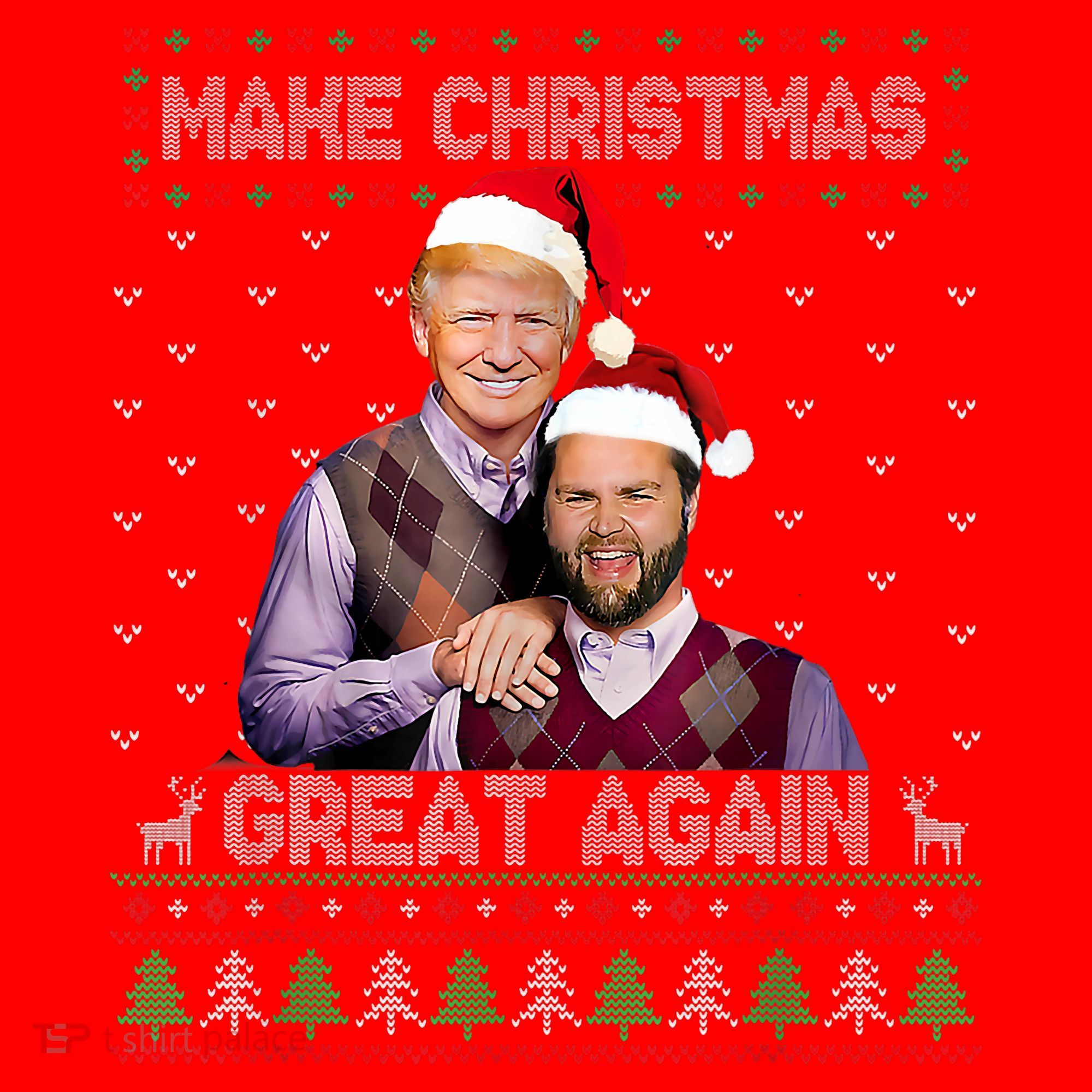 Trump Vance Brothers Make Christmas Great Again Santa Santa Hat