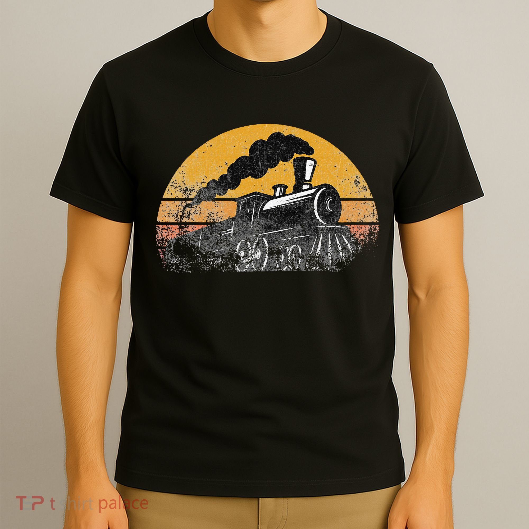 Train Vintage Distressed Retro Engineer Engine Conductor T-Shirt