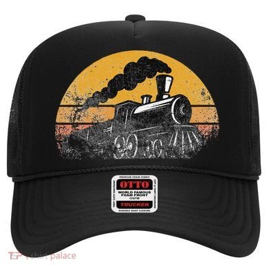 Train Vintage Distressed Retro Engineer Engine Conductor Hat