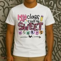 Teacher Valentine's Day My Class Is Full Of Sweet Hearts T-Shirt thumb 3