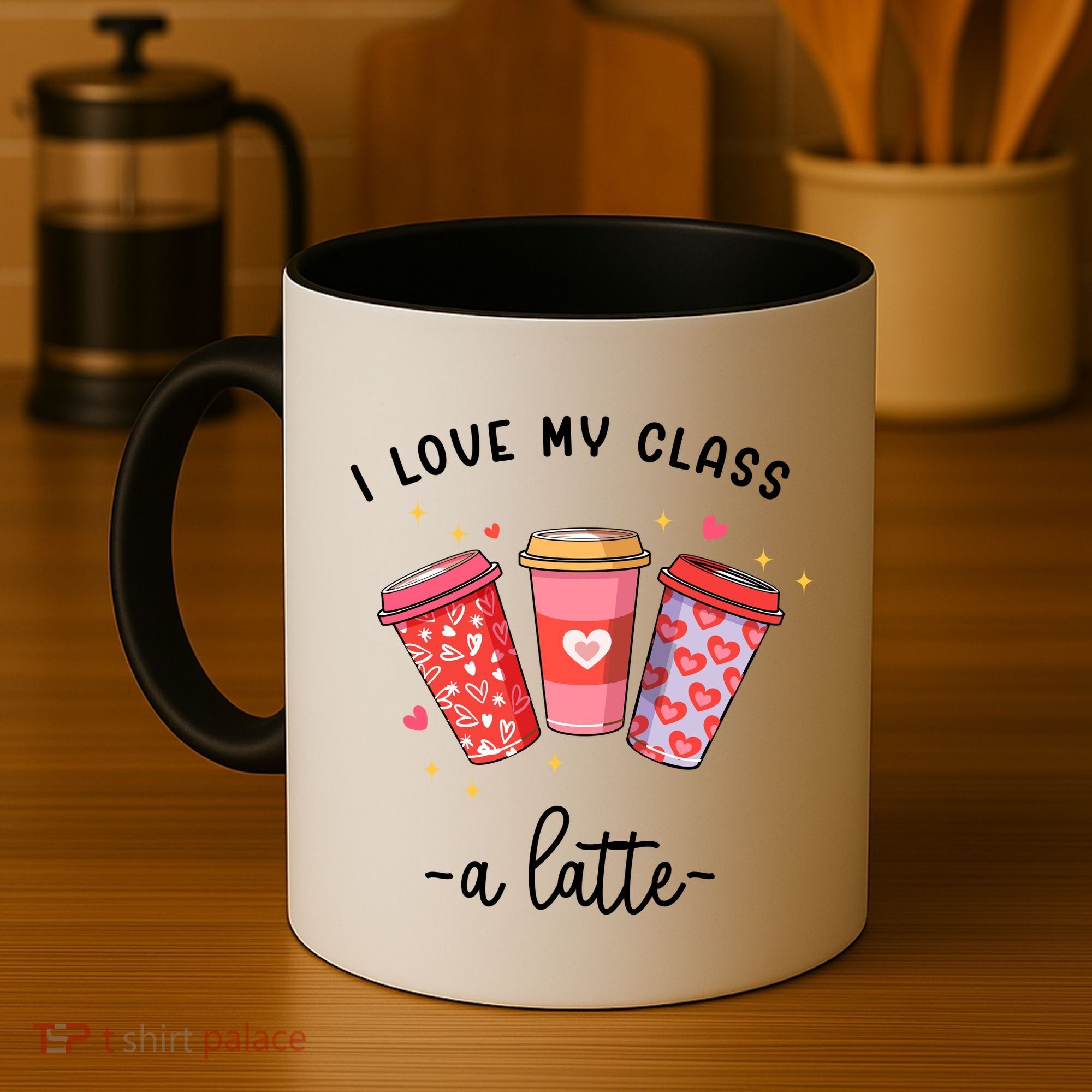 Teachers Valentine Day I Love My Class A Latte Coffee Coffee Mug