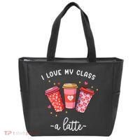 Teachers Valentine Day I Love My Class A Latte Coffee Tote Bag thumb 0