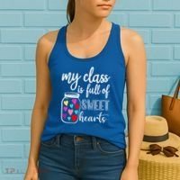 Teacher Valentines Day Cool Gift My Class Is Full Of Sweethearts Gift Women's Tank Top thumb 2
