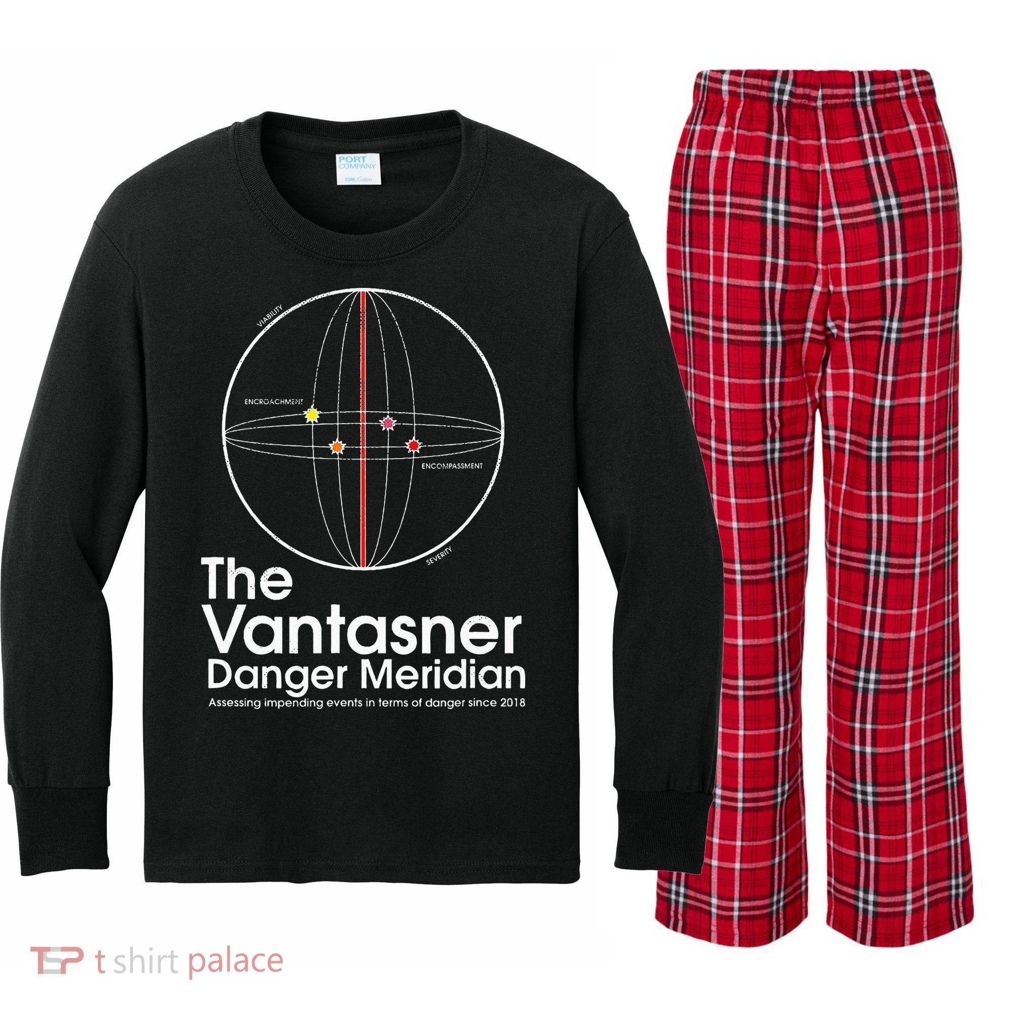 The Vantasner Danger Meridian For Conditions Grave Kids Long Sleeve Plaid Pajama Set