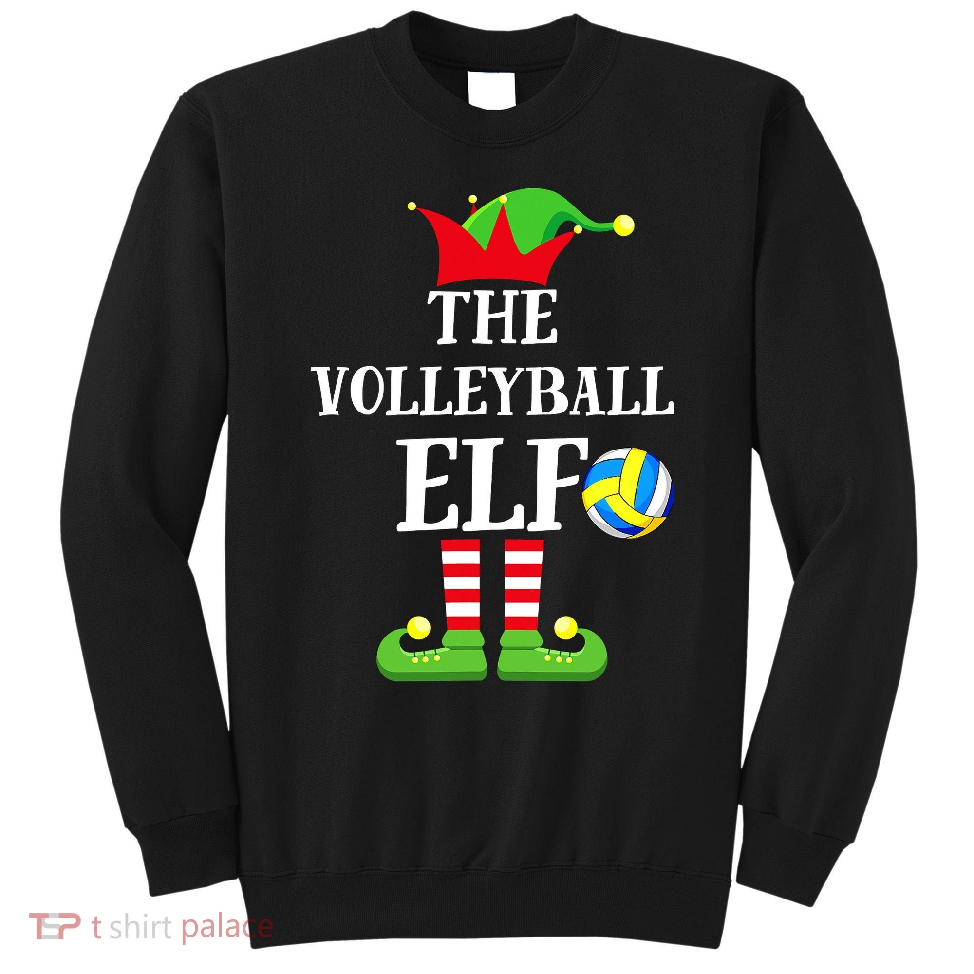 The Volleyball Elf Matching Volleyball Player Christmas Sweatshirt