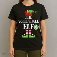 The Volleyball Elf Matching Volleyball Player Christmas T-Shirt thumb 4