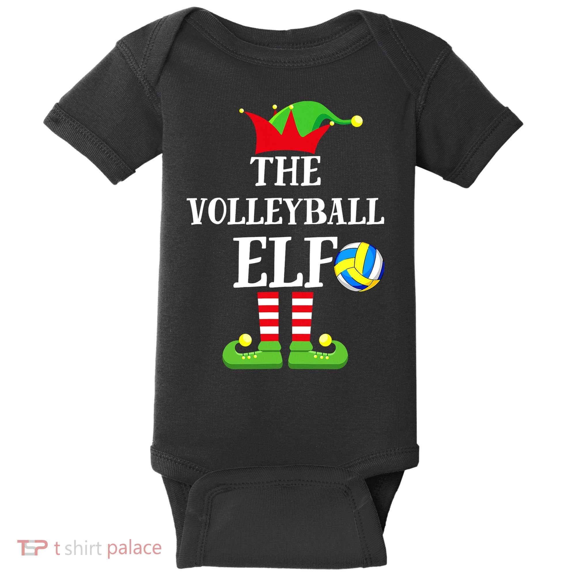 The Volleyball Elf Matching Volleyball Player Christmas Baby Bodysuit