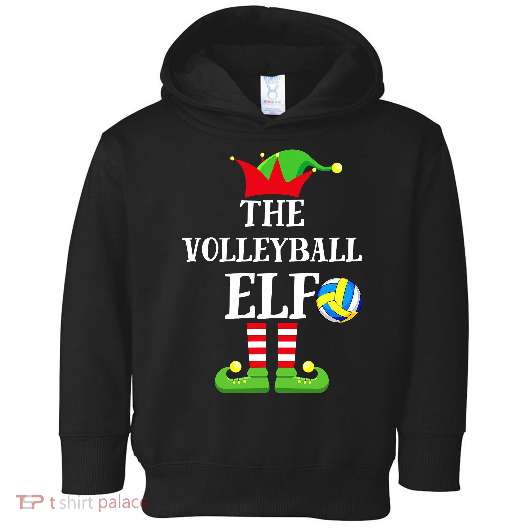 The Volleyball Elf Matching Volleyball Player Christmas Toddler Hoodie