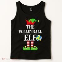 The Volleyball Elf Matching Volleyball Player Christmas Tank Top thumb 2