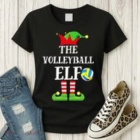 The Volleyball Elf Matching Volleyball Player Christmas Women's T-Shirt thumb 3