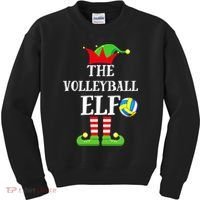 The Volleyball Elf Matching Volleyball Player Christmas Kids Sweatshirt thumb 0