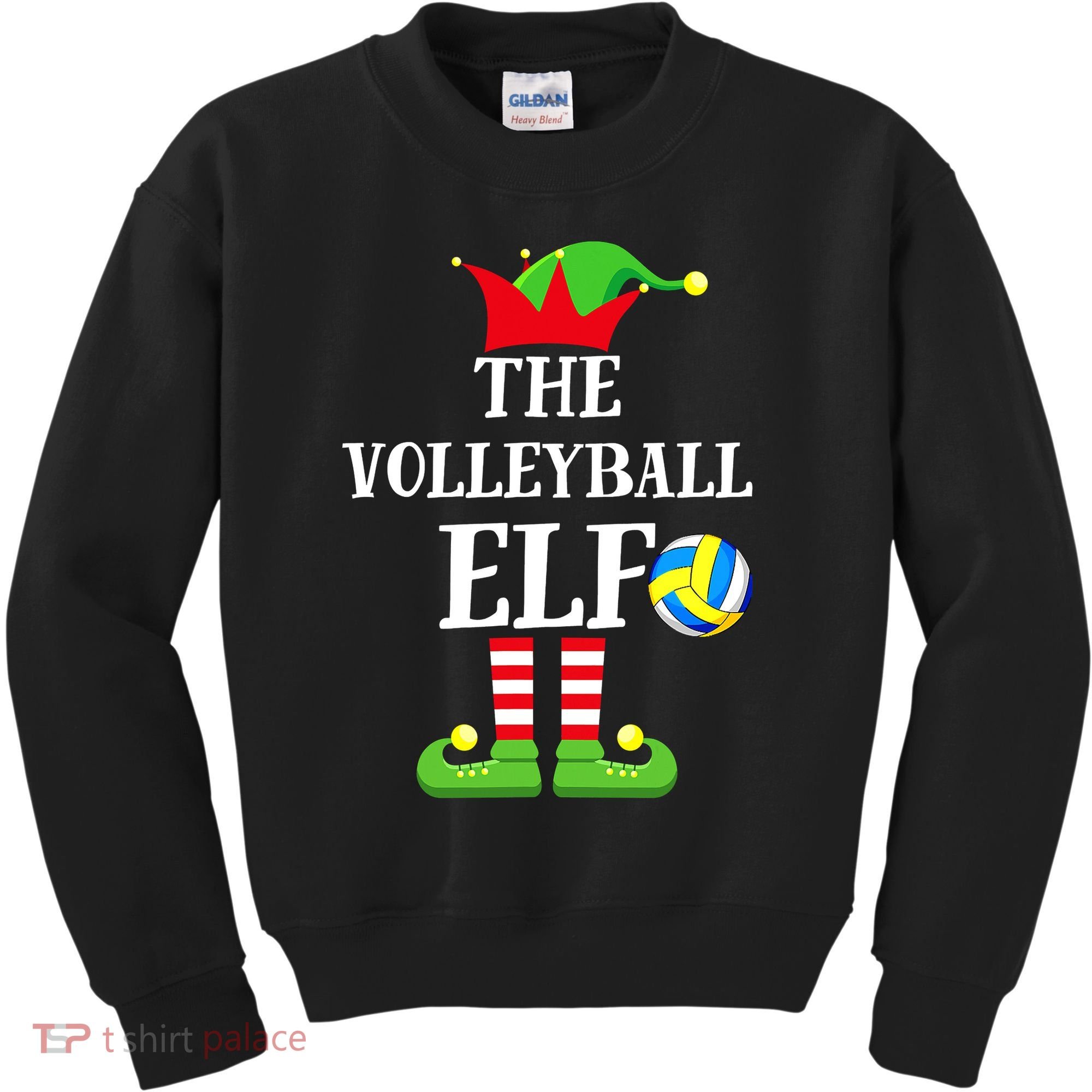 The Volleyball Elf Matching Volleyball Player Christmas Kids Sweatshirt