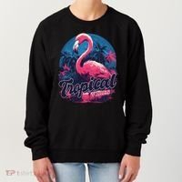 Tropical Vibes Flamingo Retro Palm Tree Women's Sweatshirt thumb 0